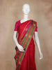 Rani Pink Solid Woven Design Pure Kanchipuram Silk Saree with Contrast Checked Border
