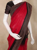 Rani Pink Stone Embellished Design Organza Designer Saree with Contrast Border