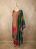 Rani Pink Traditional Motif Printed Design Cotton Straight Cut Salwar Suit with Dupatta