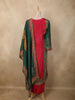 Rani Pink Traditional Motif Printed Design Cotton Straight Cut Salwar Suit with Dupatta