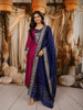 Rani Pink Traditional Zari Woven Design Semi Silk Straight Cut Salwar Suit with Contrast Dupatta