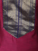 Rani Pink Traditional Zari Woven Design Semi Silk Straight Cut Salwar Suit with Contrast Dupatta