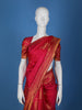 Rani Pink Woven Gold Zari Temple Border Kanchipuram Silk Saree - Diadem