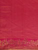 Rani Pink Woven Gold Zari Temple Border Kanchipuram Silk Saree - Diadem