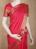 Rani Rose Pink Floral Butta Zari Woven Design Pure Kanchipuram Silk Saree with Zari Border