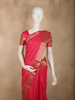Rani Rose Pink Floral Butta Zari Woven Design Pure Kanchipuram Silk Saree with Zari Border