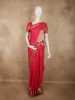 Rani Rose Pink Floral Butta Zari Woven Design Pure Kanchipuram Silk Saree with Zari Border