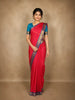 Rani Pink Floral Butta Woven Design Kanchipuram Silk Saree with Contrast Border