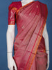 Rani Pink Floral Design Zari Border Silk Saree - Diadem