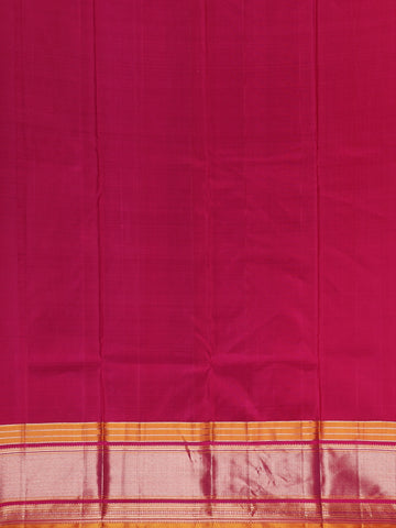 Rani Pink Floral Design Zari Border Silk Saree - Diadem