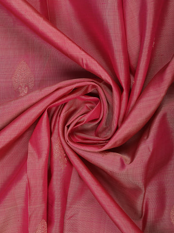 Rani Pink Floral Design Zari Border Silk Saree - Diadem