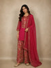 Rani Pink Floral Embroidered Design Cotton Patiala Salwar Suit