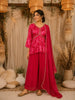 Rani Pink Floral Printed Design Peplum Palazzo Suit with Dupatta