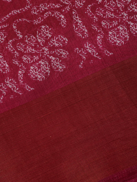 Rani Pink Floral Printed Fancy Cotton Saree - Diadem