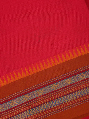 Rani Pink Solid Cotton Fancy Saree - Diadem
