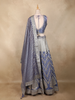 Rare Blue Sequin Embroidered Banarasi Silk Lehenga Set with Dupatta