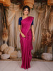 Raspberry Magenta Pink Mini Checks Design Soft Silk Fancy Wear Saree