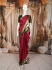 Raspberry Pink Floral Butta Zari Woven Design Pure Kanchipuram Silk Saree with Contrast Zari Border