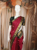 Raspberry Pink Floral Butta Zari Woven Design Pure Kanchipuram Silk Saree with Contrast Zari Border
