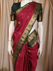 Raspberry Pink Floral Butta Zari Woven Design Pure Kanchipuram Silk Saree with Contrast Zari Border