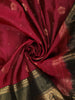 Raspberry Pink Floral Butta Zari Woven Design Pure Kanchipuram Silk Saree with Contrast Zari Border