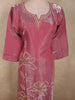 Raspberry Rose Pink Floral Sequins and Beads Embroidered Design Organza Salwar Suit