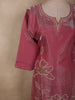 Raspberry Rose Pink Floral Sequins and Beads Embroidered Design Organza Salwar Suit