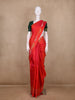 Red-Orange Floral Design Pure Kanchipuram Silk Saree