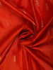 Red-Orange Vertical Stripes and Butta Zari Woven Design Pure Kanchipuram Silk Saree with Matching Zari Border