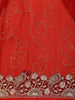 Red Abstract Designed Georgette Saree