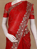 Red Abstract Designed Georgette Saree