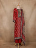 Red Ajrakh Printed Crepe Salwar Suit with Dupatta