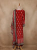 Red Ajrakh Printed Crepe Salwar Suit with Dupatta