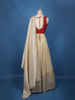 Red And Cream Floral Embroidered Tissue Lehenga With Dupatta