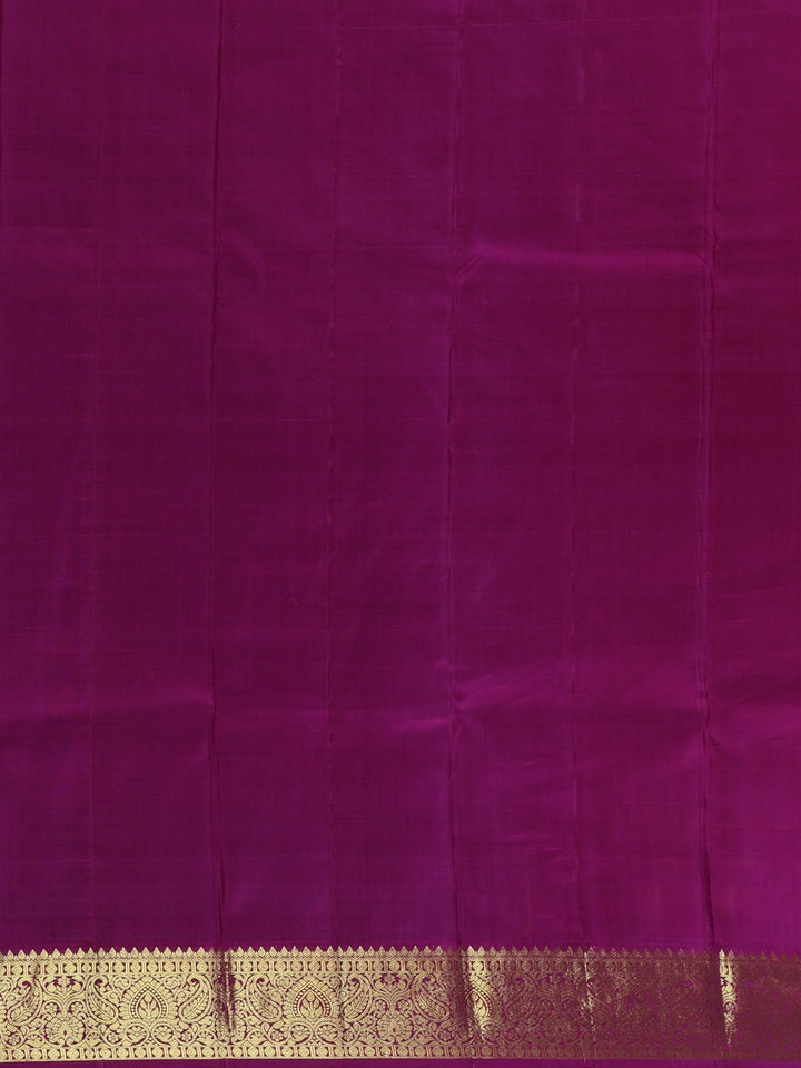 Red And Pink Dual-Tone Floral Stripes Woven Pure Kanchipuram Bridal Silk Saree - Diadem