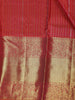 Red And Pink Dual-Tone Floral Stripes Woven Pure Kanchipuram Bridal Silk Saree - Diadem