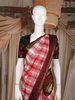 Red And White Checked Design Pure Kanchipuram Silk Saree