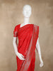 Red Banarasi Saree with Peacock Design And Designer Border