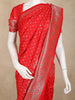 Red Banarasi Saree with Peacock Design And Designer Border