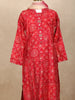Red Bandhani Printed Cotton Kids Salwar Suit with Dupatta