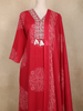 Red Bandhani Printed Cotton Salwar Suit with Dupatta