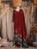 Red Bandhani Printed Design Crepe Palazzo Suit with Dupatta