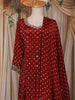 Red Bandhani Printed Design Crepe Palazzo Suit with Dupatta