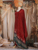 Red Bandhani Printed Design Crepe Palazzo Suit with Dupatta