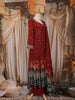 Red Bandhani Printed Design Crepe Palazzo Suit with Dupatta