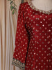 Red Bandhani Printed Design Crepe Palazzo Suit with Dupatta