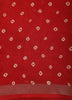 Red Bandhani Printed Design Mixed Cotton Saree