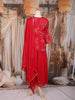 Red Beads Design Peplum Palazzo Suit with Dupatta