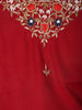 Red Floral Embroidered Design Cotton Straight Cut Salwar Suit