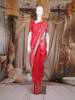Red Butta Design Semi Banarasi Saree